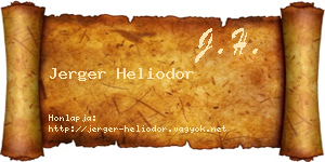 Jerger Heliodor névjegykártya